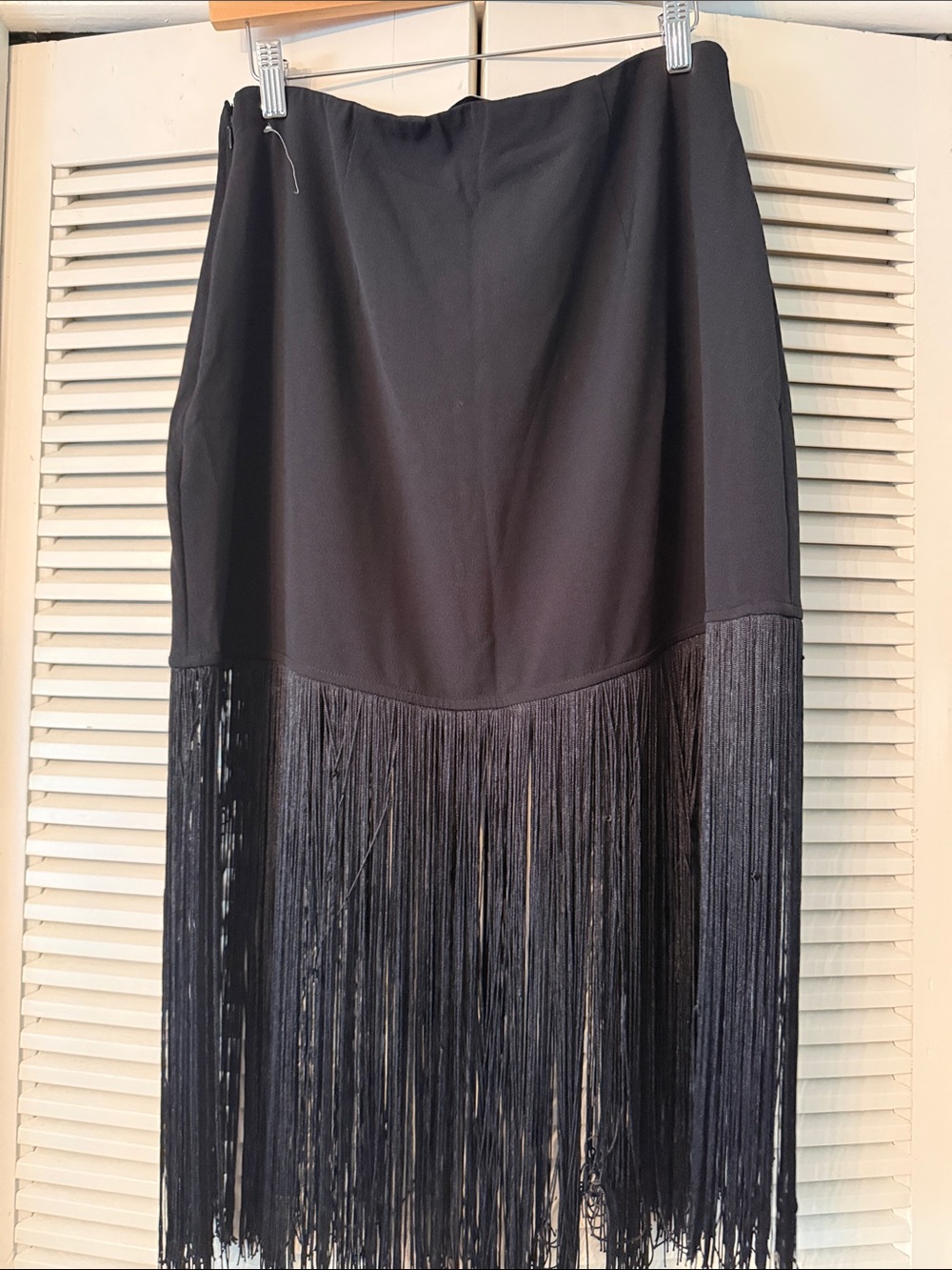 Abercrombie & Fitch Black Fringe Midi Skirt - Picture 4 of 4